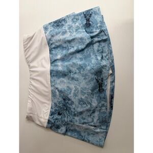 Fila Womens Athletic Skirt Blue Marble Print White Waistband Tennis Golf L